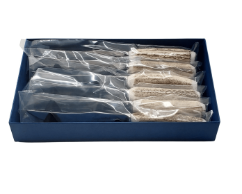 Steak Knives-Set/6 Light Horn Handles Stainless Serrated Blade
