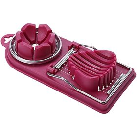 Kitchen Cutter Wire Egg Slicer with Stainless Steel Wire for Hard Boiled Eggs; 2 in 1 Stainless Steel Egg Slicer