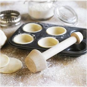 1pc Kitchen Gadgets Wood Egg Tart Pusher Double Side Tart Tamper Pastry Pusher Wooden Egg Tart Mold