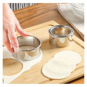 3pcs/Set; 2.36in/2.76in/3.15in; Stainless Steel Circle Mold & Hand Press Set; Cookie Cutter