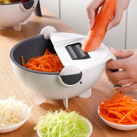 1Set Cutting And Draining Basket; Multifunctional Vegetable Cutting Artifact; Household Potato Shredded Slices Tools