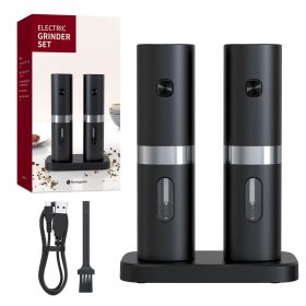 Electric Salt And Pepper Grinder Set With Charging Base Automatic Salt Pepper Mill Refillable