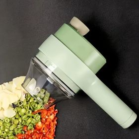 4 In 1 Vegetable Chopper Handheld Electric Vegetable Cutter Set Portable Wireless Garlic Mud Masher Garlic Press