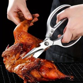 1pc Professional 8.5-inch Stainless Steel Kitchen Scissors with Aluminum Alloy Handle