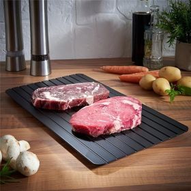 Defrosting Tray for Frozen Meat, Premium Quality Aluminum Metal Thawing Tray, Quick Defrost for Frozen Food