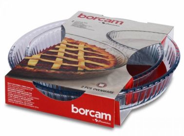Baking Dishes Borcam 2-Piece Round Tray Set Glass