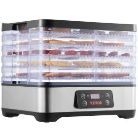 VEVOR Food Dehydrator Machine, 5-Tray Fruit Dehydrator, 300W Electric Food Dryer w/ Digital Adjustable Timer & Temperature