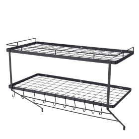 VEVOR Pot Rack Wall Mounted, 30 inch Pot and Pan Hanging Rack, Pot and Pan Hanger with 12 S Hooks