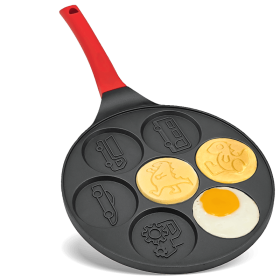 Egg Omelette Pan Silver Dollar Pancake Pan Nonstick Omelet 7-Cup Pancake Molds for Kids Animal Pancakes Maker