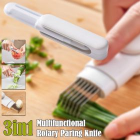 3 In 1 Multifunctional Rotary Paring Knife 360 Rotating Stainless Steel Peeler