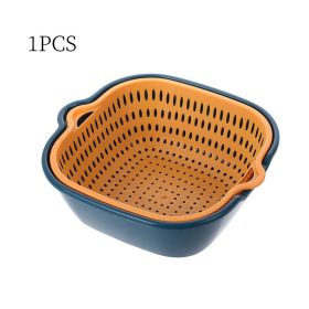 Small Kitchen Double Drain Basket Bowl Washing Storage Strainer Drainer Food Cleaning Tool