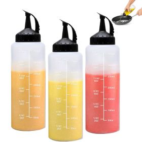 3Pcs 12 oz Plastic Squeeze Condiment Bottles; Refillable With Twist On Cap Lids