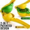 Metal 2-In-1 Lemon Lime Squeezer - Max Extraction Manual Citrus Juicer