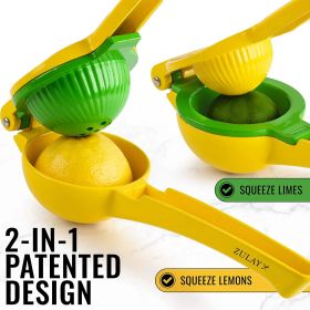 Metal 2-In-1 Lemon Lime Squeezer - Max Extraction Manual Citrus Juicer