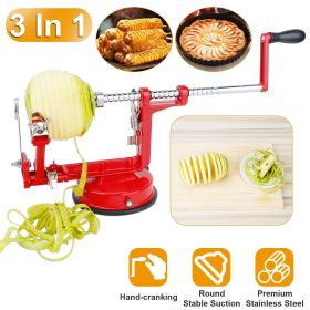 3 In 1 Apple - Potato Peeler Manual Rotation, Fruit Corer Slicer Kitchen Hand Cranking
