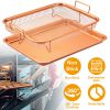 Crisper Tray Set Non Stick Cookie Sheet, Oven Tray or Air Fry Pan Grill Basket Dishwasher Safe Oil Free