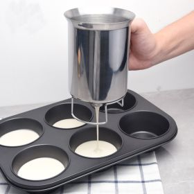 1pc Handheld Stainless Steel Batter Dispencer; Cupcake or Pancake