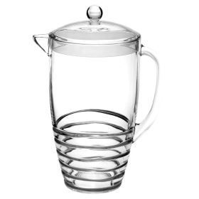 2.5 Quarts Water Pitcher with Lid, Swirl Unbreakable Plastic for Juice BPA Free