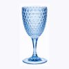 Diamond Cut Plastic Wine Glasses Set of 4 (12oz), BPA Free Acrylic Unbreakable