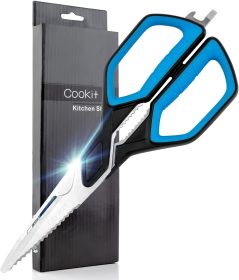 Kitchen Scissors;  Cookit Brand Shears Heavy Duty Stainless Steel, Come Apart for Cleaning