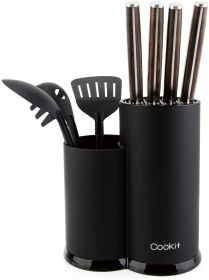 Cookit Brand Knife Block; Kitchen Universal Knife Holder without Knives; Detachable Knife Storage with Scissors Slot