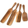 WooWalnut Wooden Spoons for Cooking Kitchen Utensils Spatula Set Spurtle Supplies Set of 4 Pcs