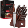 Master Maison 15-Piece Premium Kitchen Knife Set With Block | German Stainless Steel With Sharpener