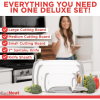 EatNeat 5-Piece Set - Non-Slip Kitchen Cutting Boards & Stainless Steel Santoku Knife with Sheath