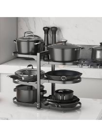 6-layer Pot And Lid Sorting Rack, Adjustable for Under The Cabinet, Kitchen Organization And Storage, Black