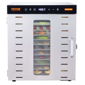 VEVOR Food Dehydrator Machine, 10 Stainless Steel Trays, 1000W Electric Food Dryer with Digital Adjustable Timer & Temperature