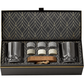 THE CONNOISSEUR'S WHISKEY CHILLING STONE SET - SIGNATURE GLASS EDITION