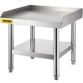 VEVOR Stainless Steel Equipment Grill Stand, 24 x 24 x 24 Inches Table with Adjustable Storage Undershelf