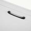 Trash Can Cabinet with Adjustable Door Tilted Angles;  Kitchen Garbage Bin Holder, White