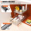VEVOR 2 Tier 14"W x 21"D Pull Out Cabinet Organizer, Heavy Duty Slide Out Pantry Shelves, Chrome-Plated Steel , Roller Drawer Storage