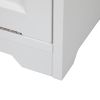 Trash Can Cabinet with Adjustable Door Tilted Angles;  Kitchen Garbage Bin Holder, White