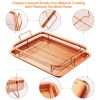Crisper Tray Set Non Stick Cookie Sheet, Oven Tray or Air Fry Pan Grill Basket Dishwasher Safe Oil Free
