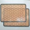 2-pack of non-stick silicone baking mats with cookie template for easy and reliable baking