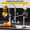 VEVOR Commercial Faucet Pre-Rinse with Sprayer, 8" Adjustable Center Mount Kitchen Faucet with 12" Swivel Spout