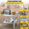 VEVOR Stainless Steel Equipment Grill Stand, 24 x 24 x 24 Inches Table with Adjustable Storage Undershelf