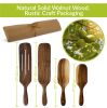 WooWalnut Wooden Spoons for Cooking Kitchen Utensils Spatula Set Spurtle Supplies Set of 4 Pcs
