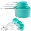 8Pcs Plastic Measuring Cups and Spoon, Set Kitchen Utensil Tools