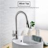 Kitchen Sink Faucet Single Handle Brushed Nickel Stainless Steel with Pulldown Head Sprayer