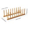 1pc Bamboo Dish Plate Bowl Drainer Storage; Board Drying Rack; Stand Drainer Storage Holder Organizer Kitchen Cabinet;