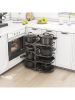 8 Tier Pots and Pans Lid Organizer Holder, Adjustable for Under Cabinet, Rack for Kitchen Storage