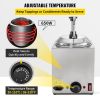 VEVOR Cheese Dispenser with Pump, 2.6Qt Capacity, 650W Hot Fudge Warmer, Stainless Steel