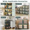 2Pcs 32L Foldable Storage Bins with Lid, Collapsible Stackable Closet Organizer Containers with Front Door Lock 4Pcs Wheels