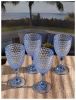 Diamond Cut Plastic Wine Glasses Set of 4 (12oz), BPA Free Acrylic Unbreakable