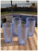 Plastic Diamond Cut Acrylic Drinking Glasses Set of 4