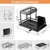 2-Tier Dish Drying Rack for Kitchen Counter Space Saving Rustproof with Drainboard Detachable Set