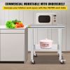 VEVOR Stainless Steel Work Table with Wheels 24 x 30 Heavy Duty for Home - Commercial Kitchen Business